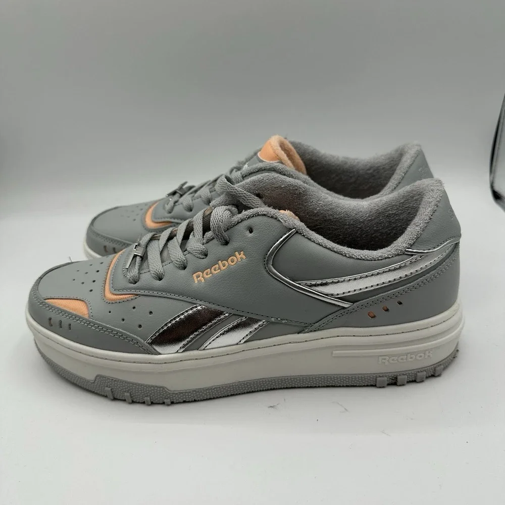Reebok‎ Club C Double Shoes Womens 10 Blue Gray/Orange/Silver Platform Sneakers
